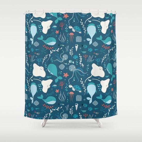 Sea creatures 004 Shower Curtain by bluelela | Society6