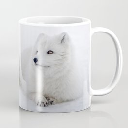 White snow arctic fox Coffee Mug