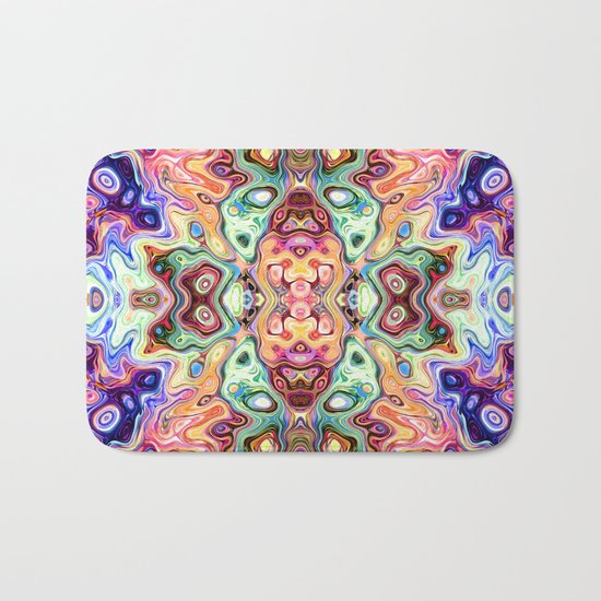 Colorful Mirror Image Abstract Bath Mat