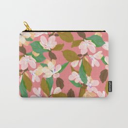 Pastel Pink Floral Pattern With Varigated Green Leaves Carry-All Pouch | Graphicdesign, Pinkfloralpattern, Dec02 