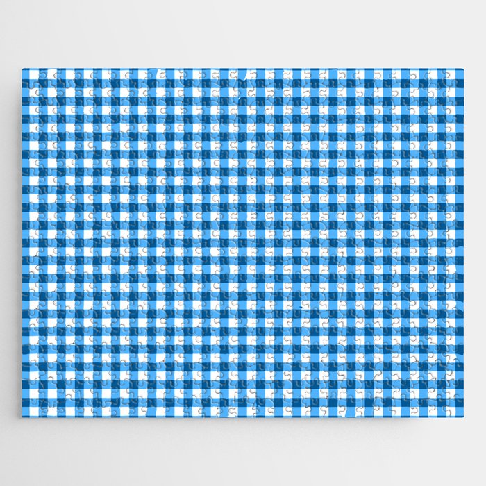 Blue Gingham - 06 Jigsaw Puzzle