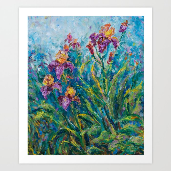 Irises in bloom Art Print