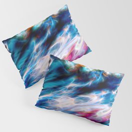 Colorful And Vibrant Wavy Liquid Paint Design Pillow Sham