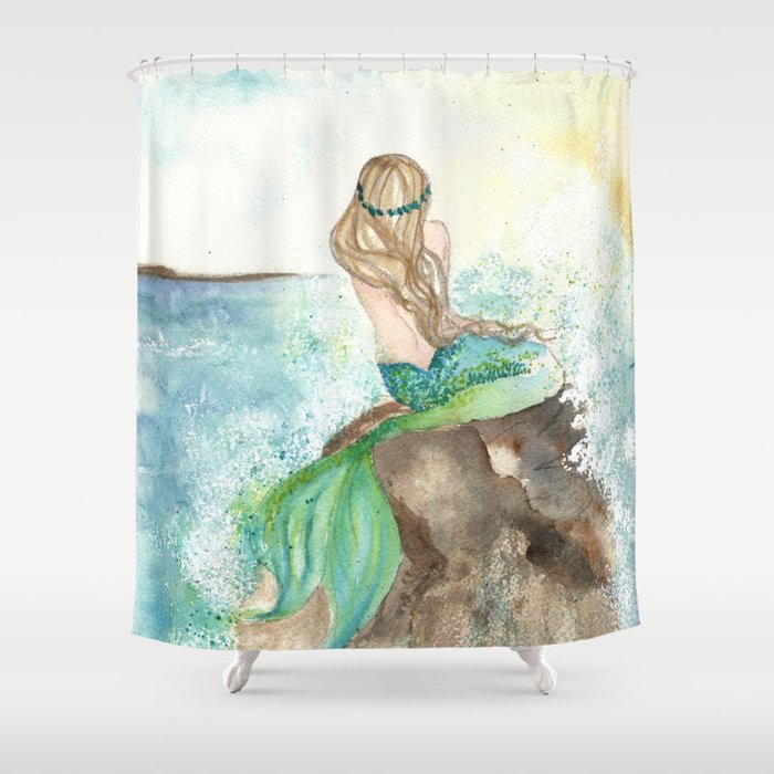 Summer Mermaid Shower Curtain