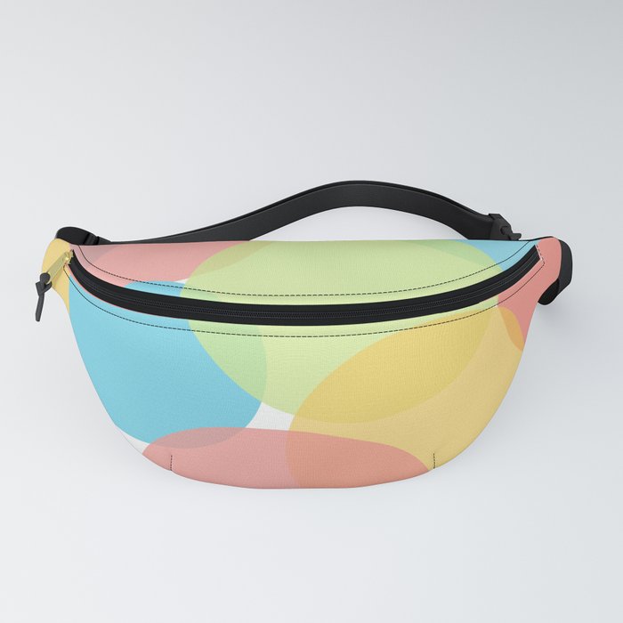 Modern Circle Pattern Bubbles in Muted Colors Fanny Pack