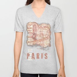 From Paris With Love In Salmon-Rosé V Neck T Shirt