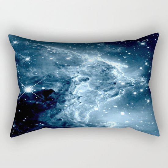 Ice Blue Galaxy : Monkey Head Nebula Rectangular Pillow
