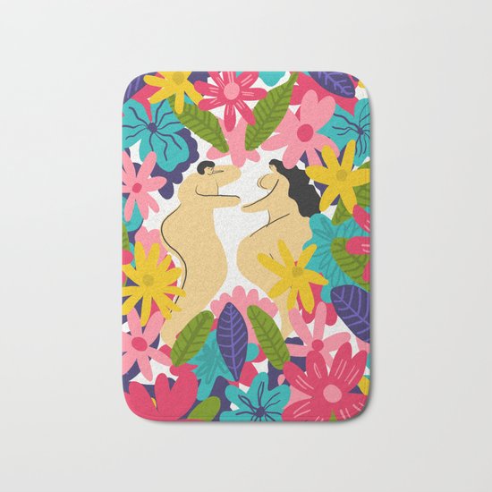 Couple Flowes Bath Mat