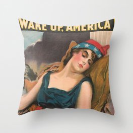 Wake Up America Throw Pillow