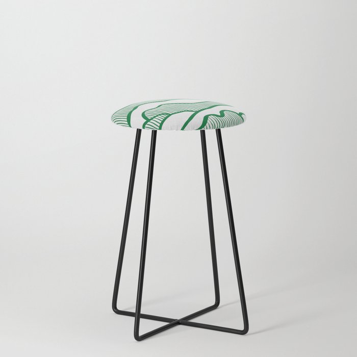 Abstract mountains line 11 Counter Stool