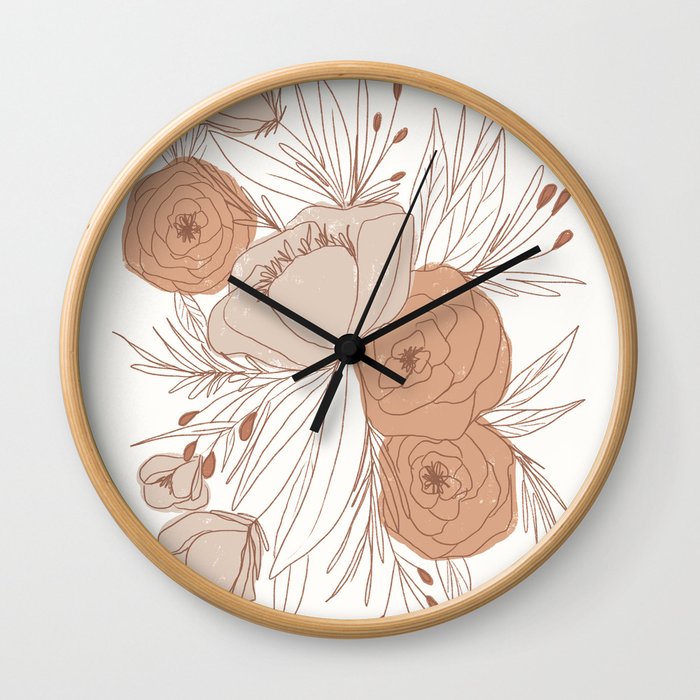 Desert Florals Wall Clock