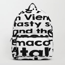 FALAFEL DAY Song Backpack | Black And White, Hummus, Hummuslover, Ilovehummus, Vegandiet, Digital, Typography, Pop Art, Graphite, Vegangift 