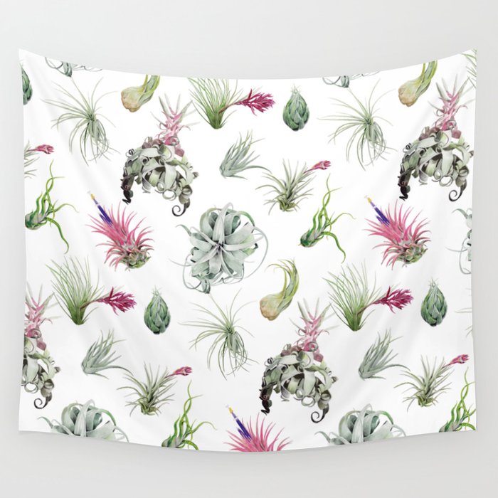 Tillandsia white Wall Tapestry
