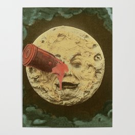 The Man in the Moon from 'A Trip to the Moon' 1902 Colorized  Poster