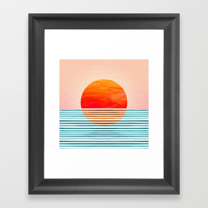 Minimalist Sunset III / Abstract Landscape Framed Art Print