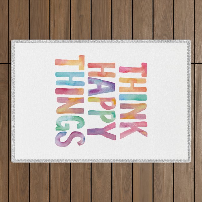 Think Happy Things Outdoor Rug