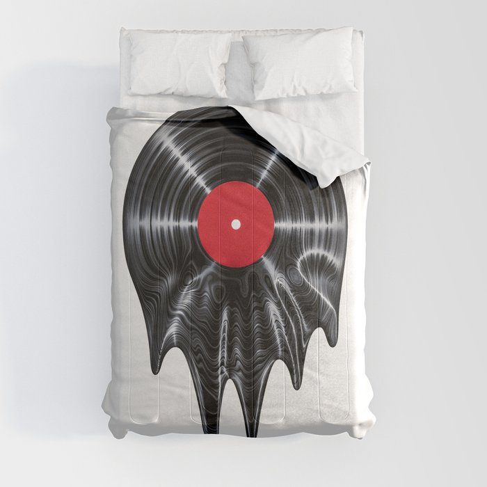 Melting vinyl / 3D render of vinyl record melting Comforter