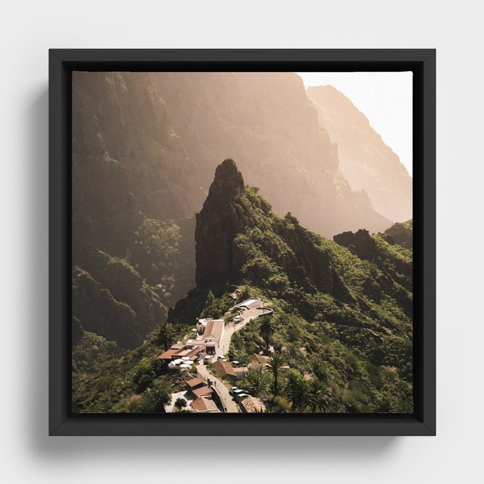 Spain Photography - Small Village Surrounded By Majestic Landscape Framed Canvas