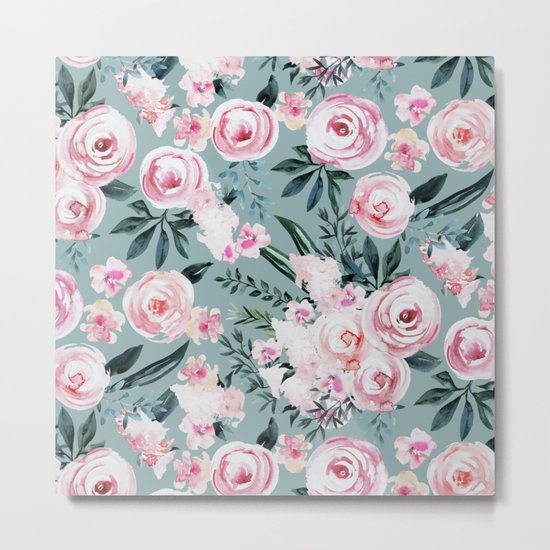 Watercolor Rose Metal Print