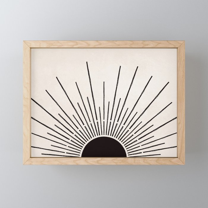 Boho Sun no. 5 Black Framed Mini Art Print