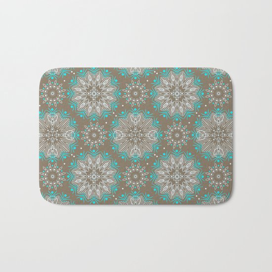 Brown turquoise bling . Bath Mat
