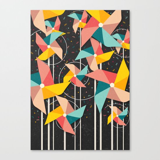 Colourful Pinwheels Canvas Print