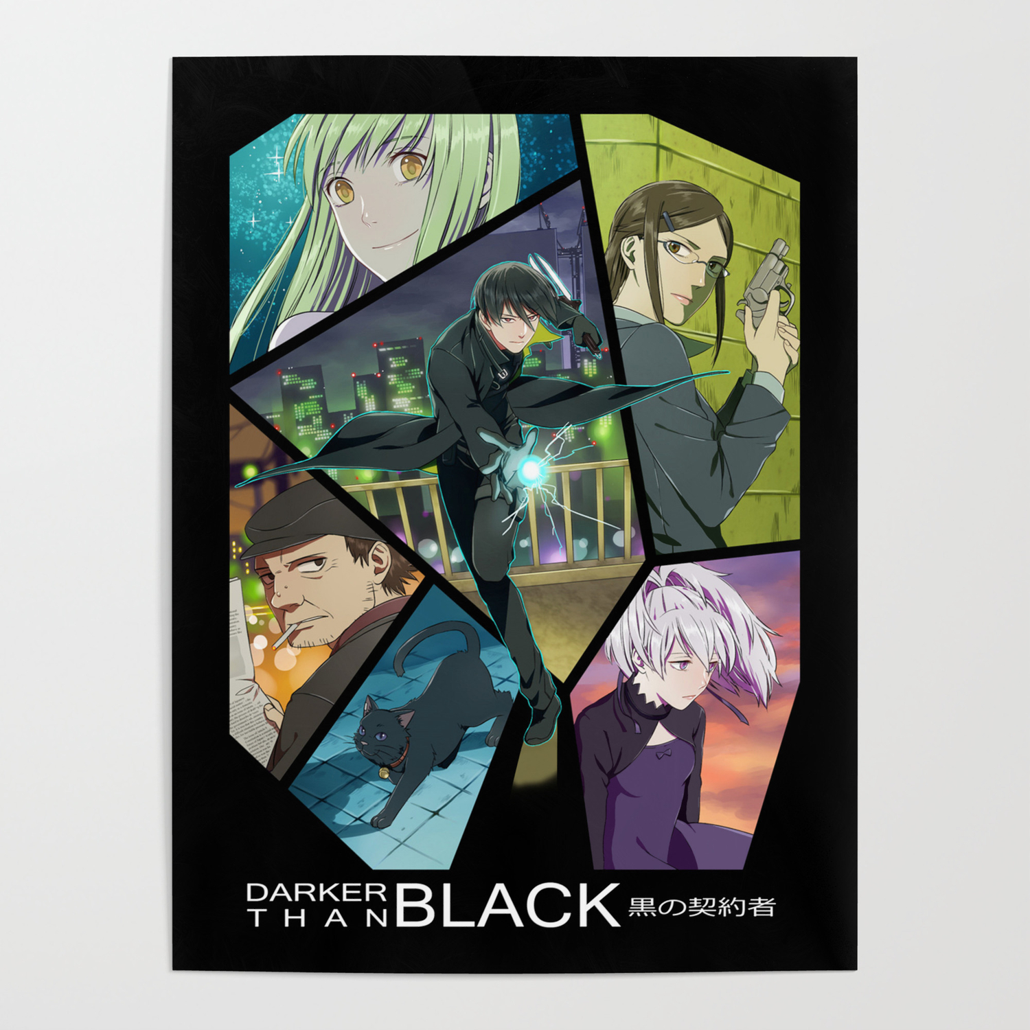 Darker than Black HD Print Anime  Wall Poster Scroll Room Decor