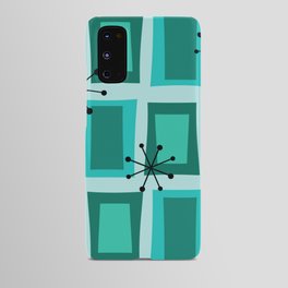 Mid Century Modern Art 'Wonky Doors' Turquoise Teal Android Case
