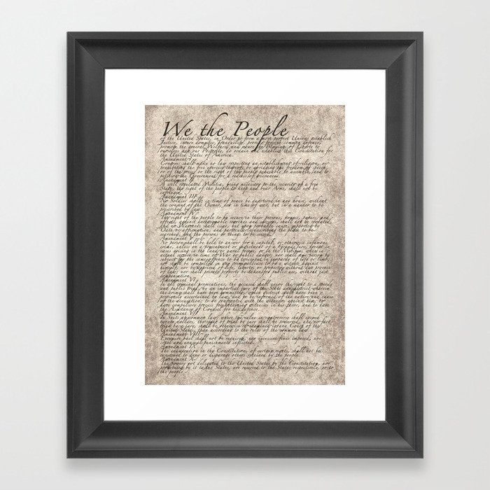 US Constitution - United States Bill of Rights Art Print by Sterling