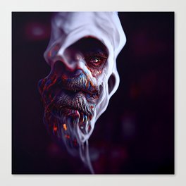 Scary ghost face #2 | AI fantasy art Canvas Print