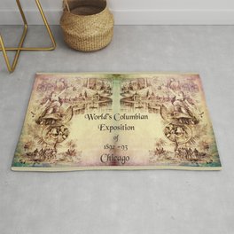 Vintage Columbian Exposition Souvenir Artwork Area & Throw Rug