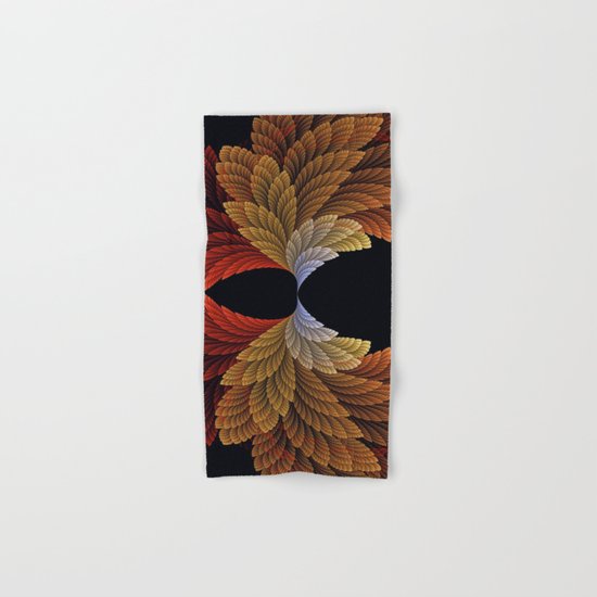 Decorative featherly pattern fan Hand & Bath Towel