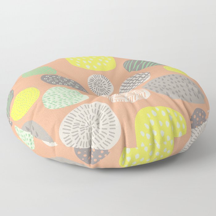 Abstract Multi-colored Circles Floor Pillow