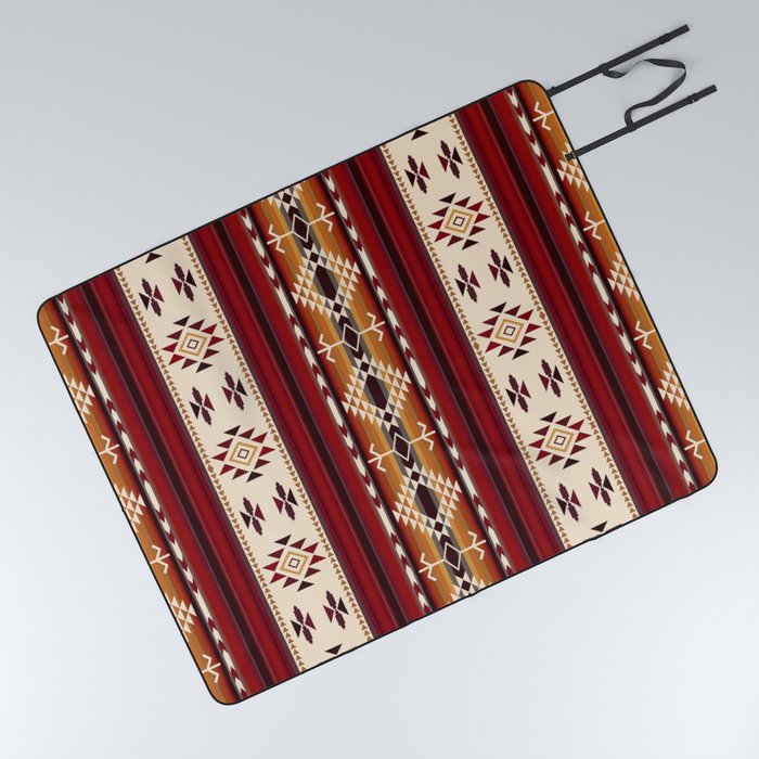 Amber Fire Native American Tribal Pattern Picnic Blanket