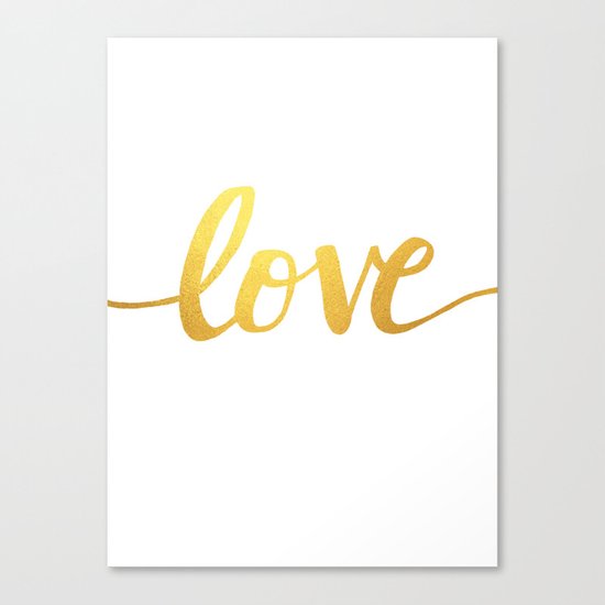 Love Gold Canvas Print