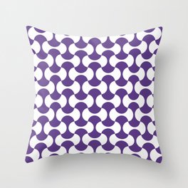 Violet and white mid century mcm geometric modernism Throw Pillow