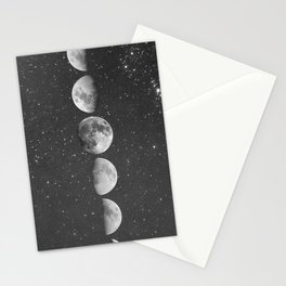 Moon Mat in Black and White Stationery Cards