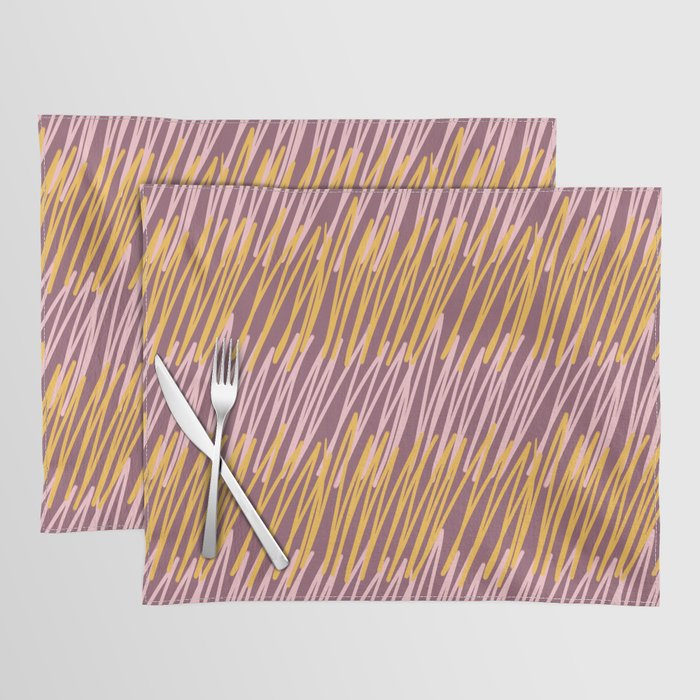 Scribbled Impatience 4A | Mauve and Yellow | Pattern Placemat