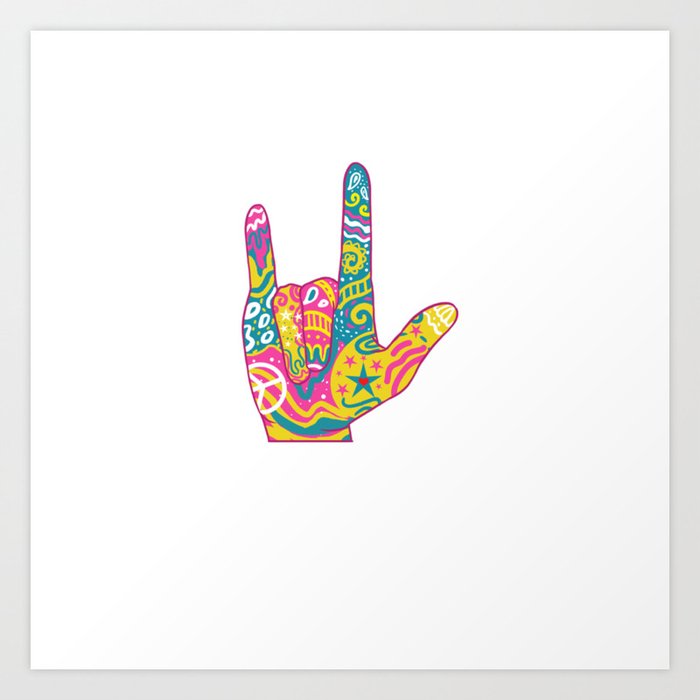 American Sign Language I Love You For Deaf Awareness Art Print by ...