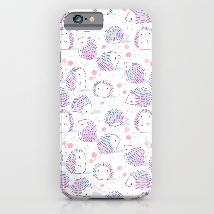 spring hedgehog pattern iphone case