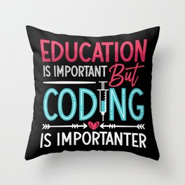 Medical Coder Education Is Important ICD Coding Throw Pillow