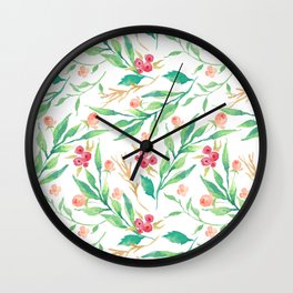 Cute Little Watercolor Florals Wall Clock