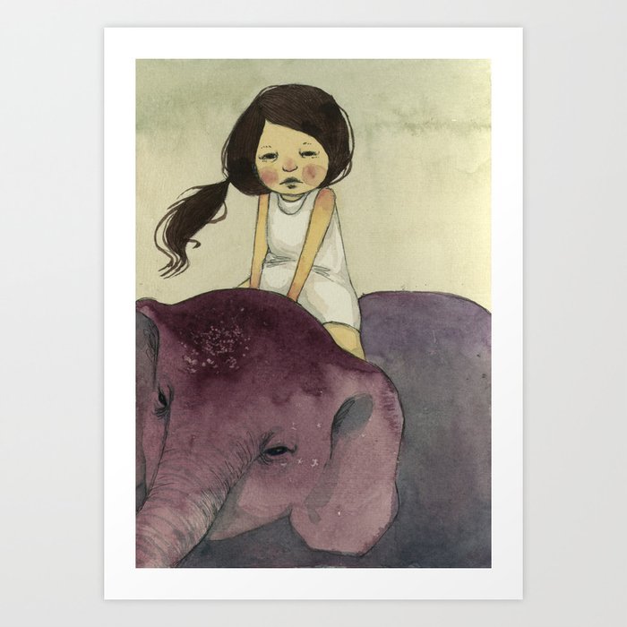 Elephant Girl Art Print