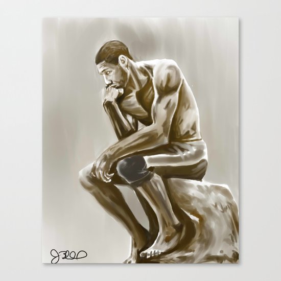 Tim Duncan, the thinker Canvas Print