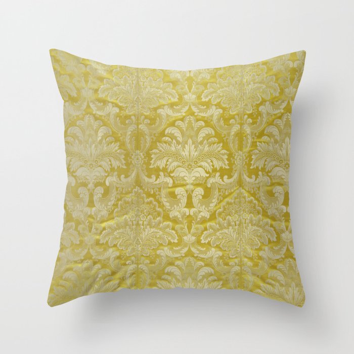 French silk yellow Throw Pillow