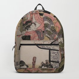 Court woman Backpack | Pattern, Graphite, Pastel, Illustration, Chalk Charcoal, Ink Pen, Acrylic, Vintage, Colored Pencil, Stencil 