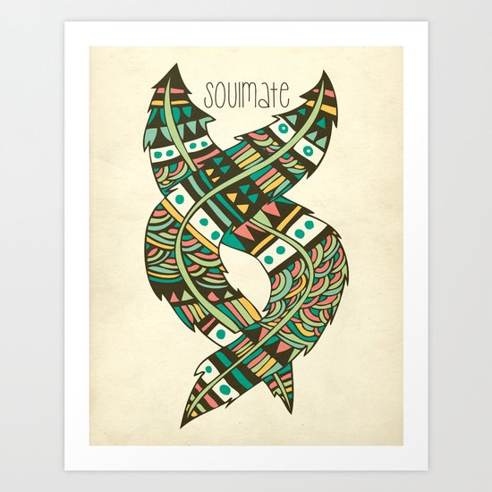 Soulmate Feathers Art Print