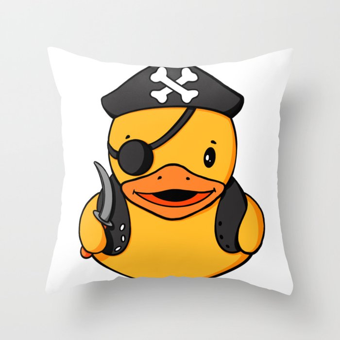 Pirate Rubber Duck Throw Pillow