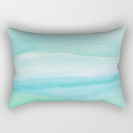 Ocean Layers - Blue Green Watercolor Rectangular Pillow