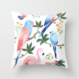 Jungle Birds II Throw Pillow